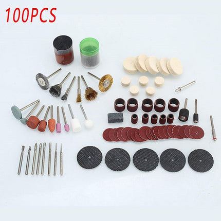100/147pcs Electric Mill Set Accessories Grinding Cutting Drilling Tool Kit - 100Pcs(Without Grinder Pen).