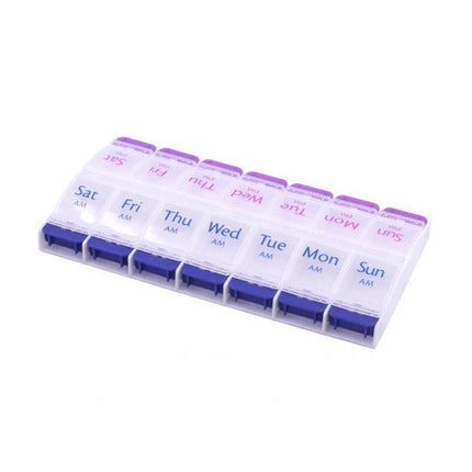 14 Slot 7 Day Pill Box Dispenser Medicine Organiser Am Case Medication Au Stock.