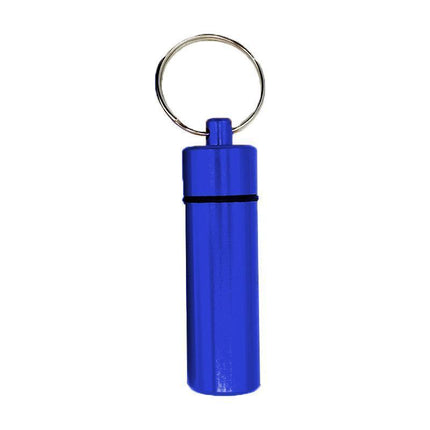 Aluminum Pill Box Case Bottle Cache Drug Holder Keychain Container Waterproof - Silver.