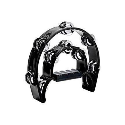 Double Half Moon Tambourine Handheld Musical Percussion Instrument Bell Drum - Blue.