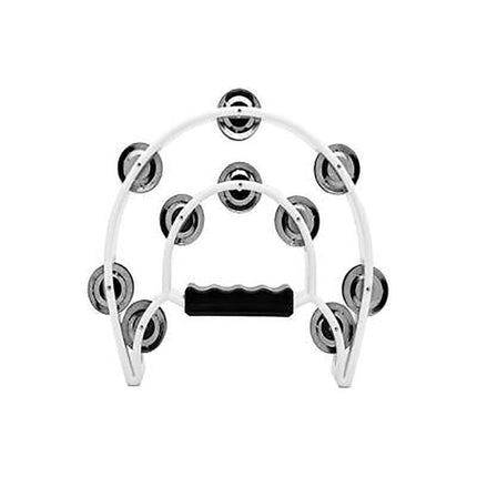 Double Half Moon Tambourine Handheld Musical Percussion Instrument Bell Drum - Blue.