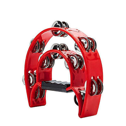 Double Half Moon Tambourine Handheld Musical Percussion Instrument Bell Drum - Green.