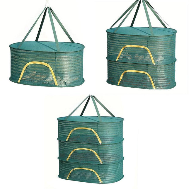 Anti Mosquito Fully Enclosed Drying Net Basket for Fish Vegetables Fruit Herbs - Double layer.