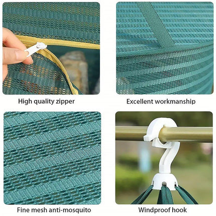 Anti Mosquito Fully Enclosed Drying Net Basket for Fish Vegetables Fruit Herbs - Double layer.