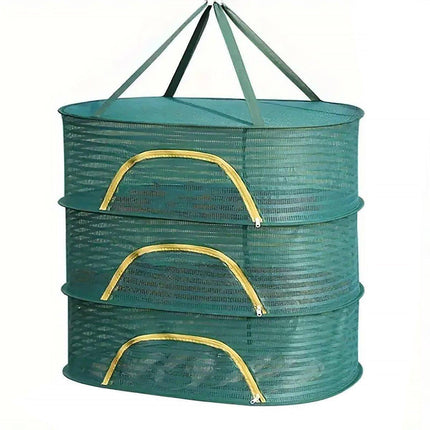 Anti Mosquito Fully Enclosed Drying Net Basket for Fish Vegetables Fruit Herbs - Double layer.