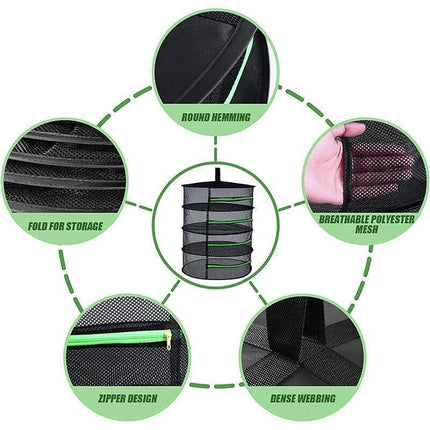 2-8 Tier Drying Net Large Shelf Hydroponic Hanging Grow Herb Plant Dry - 8 Layers.
