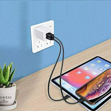 5V2A Dual Usb Wall Charger Au Plug Power Adapter Cable For Iphone 678 X 11 Ipad.