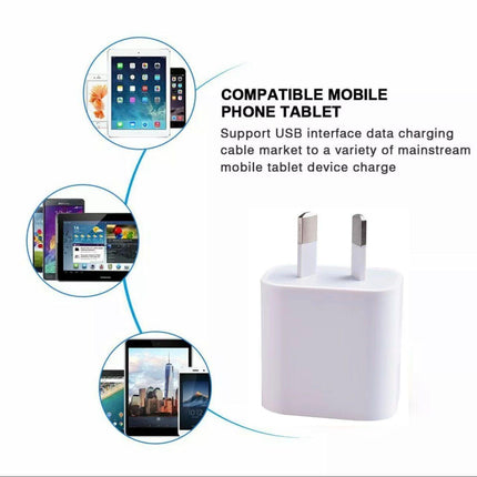 5V2A Dual Usb Wall Charger Au Plug Power Adapter Cable For Iphone 678 X 11 Ipad.