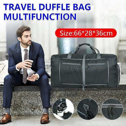 70L Large Travel Duffle Bag Foldable Waterproof Gym Bag with Shoe Compartment.