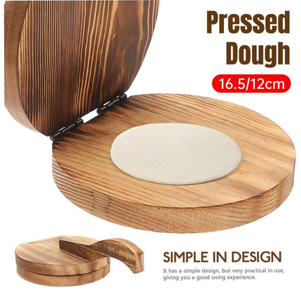Wooden Dumpling Wrapper Maker Hand Press Dough Roller for Kitchen Cooking - 16.5CM.