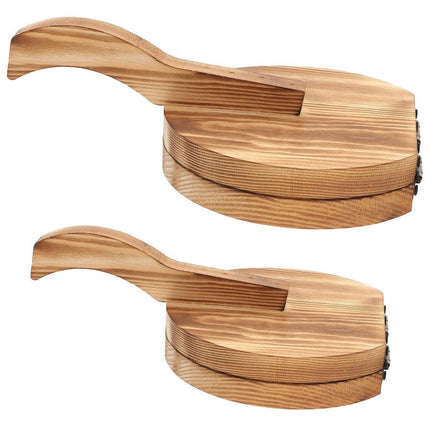 Wooden Dumpling Wrapper Maker Hand Press Dough Roller for Kitchen Cooking - 16.5CM.