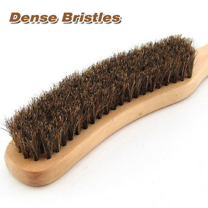 2PCS Wooden Handle Horsehair Clothes Brush Dust Remover Household Cleaning Brush.