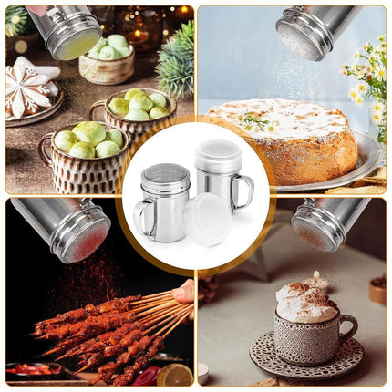 Stainless Steel Powder Shaker Mesh Sugar Flour Dispenser Spice Baking Tool.
