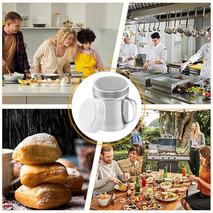 Stainless Steel Powder Shaker Mesh Sugar Flour Dispenser Spice Baking Tool.