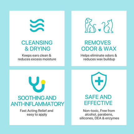 Pet Ear Cleaner Powder for Dogs Cats Grooming Odor Remover Fresh Ear Wash.