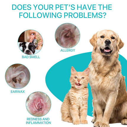 Pet Ear Cleaner Powder for Dogs Cats Grooming Odor Remover Fresh Ear Wash.