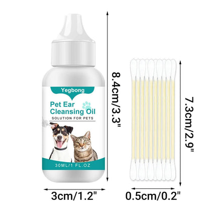 Pet Ear Cleaning Oil for Cats Dogs Deodorize Clean Ears Universal Ear Care Oil.