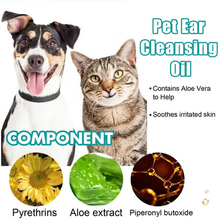 Pet Ear Cleaning Oil for Cats Dogs Deodorize Clean Ears Universal Ear Care Oil.