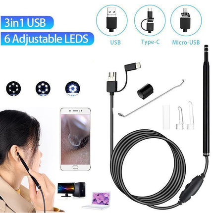 Led Ear Camera Cleaner Endoscope Otoscope Scope Pick Ear Wax Removal  Scoop Tool.