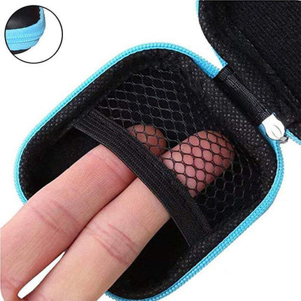 Portable Hard Case Pouch Storage Bag For Earphone Headphone Earbuds Cable - Blue.