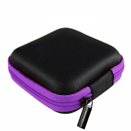 Portable Hard Case Pouch Storage Bag For Earphone Headphone Earbuds Cable - Blue.