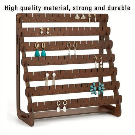 Vintage Wooden Earring Holder Jewelry Display Stand Organizer for Earrings.