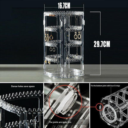 360-Degree Rotating Earring Holder Jewellery Rack Display Stand Organizer.