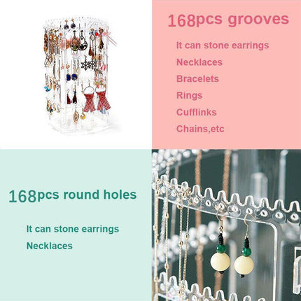 360-Degree Rotating Earring Holder Jewellery Rack Display Stand Organizer.