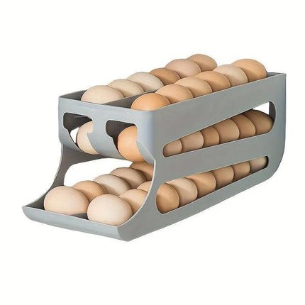 Sliding Egg Carton Refrigerator Storage for Kitchen Egg Holder and Organizer - Yellow.