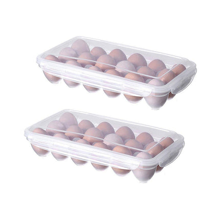 2x Eggs Keeper Trays 18 Slots Storage Box Containers Kitchen Refrigerator Holder.