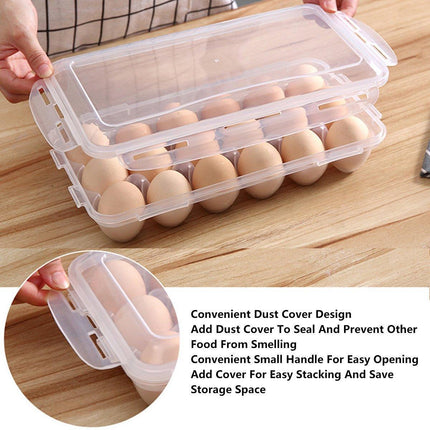 2x Eggs Keeper Trays 18 Slots Storage Box Containers Kitchen Refrigerator Holder.