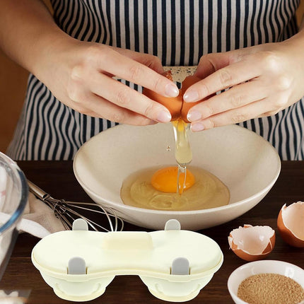 Microwave Egg Steamer With Lid Kitchen Egg Cooker Poacher Steam Box Container - White.
