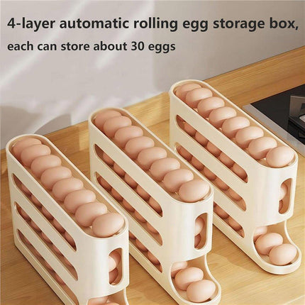 2pcs 4 Tier Slide Egg Organizer Storage Box Ladder Design for Egg Carton Holder.