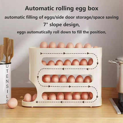 2pcs 4 Tier Slide Egg Organizer Storage Box Ladder Design for Egg Carton Holder.