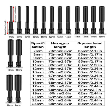 Hexagonal Socket Adapter Set for Electric Impact Wrench Power Drill Socket Tool - 8mm.