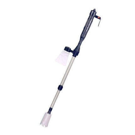 Battery Powered Aquarium Gravel Cleaner with Adjustable Siphon and Filter Bag.