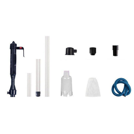 Battery Powered Aquarium Gravel Cleaner with Adjustable Siphon and Filter Bag.