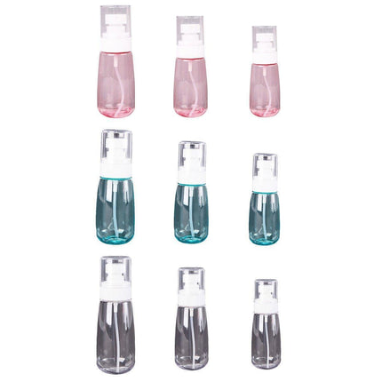 10pcs Portable Travel Emulsion Dispenser Bottle Press Pump Refillable Containers - Pink-30ml.