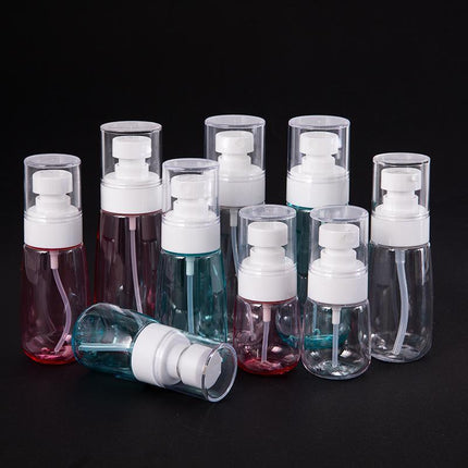 10pcs Portable Travel Emulsion Dispenser Bottle Press Pump Refillable Containers - Pink-30ml.