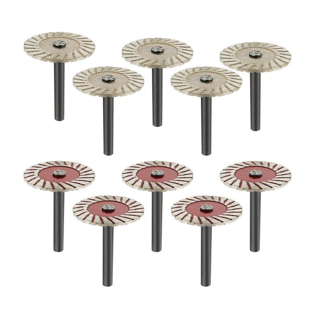 10pcs 40mm Stone Engraving Saw Blades Corrugated Cutting Tools with Handle.