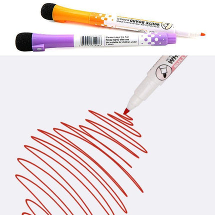 8 Colours Dry Erase Whiteboard Markers Set with Built-in Eraser Tips.