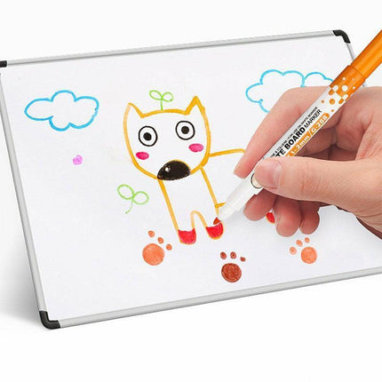 8 Colours Dry Erase Whiteboard Markers Set with Built-in Eraser Tips.
