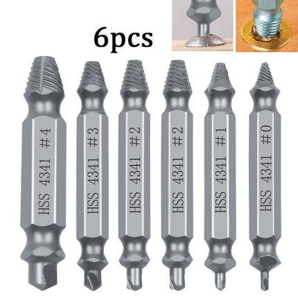 6Pcs Damaged Screw Extractor Set Easy Out Broken Drill Bit Remover Kit Speed Out.