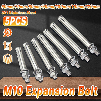 M10 Stainless Steel Hex Head Expansion Anchor Bolts Heavy Duty Screws - M10*100.
