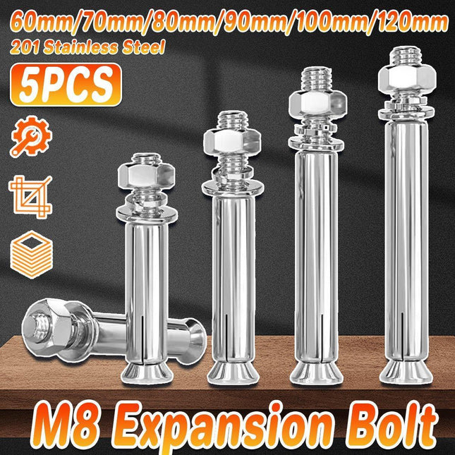 M8 Stainless Steel Expansion Anchor Bolts Heavy Duty Hex Head Screws - M8*80.