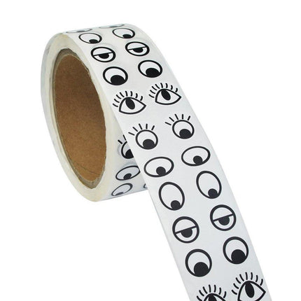 2 Rolls Cartoon Eye Stickers Self-Adhesive DIY Craft Paper for Handmade Projects.