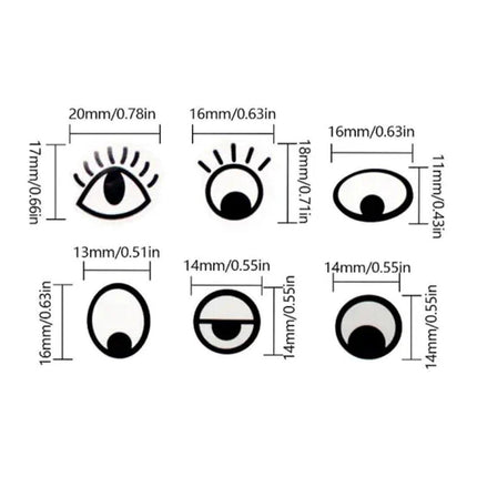 2 Rolls Cartoon Eye Stickers Self-Adhesive DIY Craft Paper for Handmade Projects.