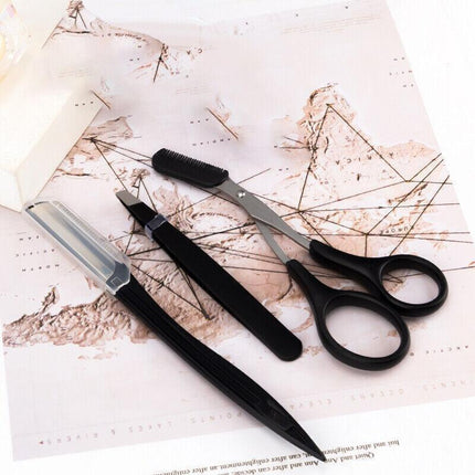 3Pcs/Set Eyebrow Trimming Eyelash Brush Folding Tweezers Portable Makeup Tools.