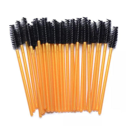 50X Disposable Mascara Wands Eyelash Brushes Applicator Lash Extension Brush - Red+Clear.