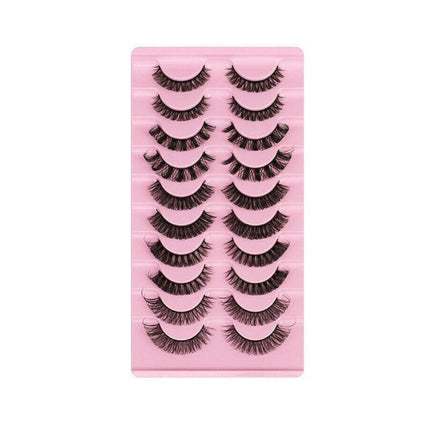 10 Pairs Russian D-Curl Mink False Eyelashes - Full & Curled - DH06-01.